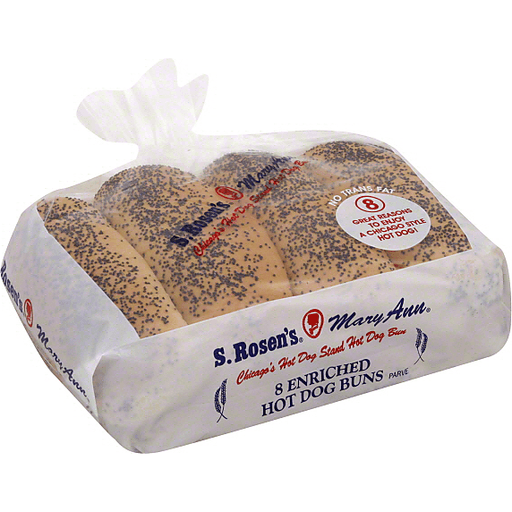 S. Rosen's Mary Ann Poppy Seed Hot Dog Buns